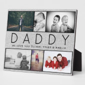 Rustic Daddy Vatertag Custom 6 Foto Collage Fotoplatte (Seite)