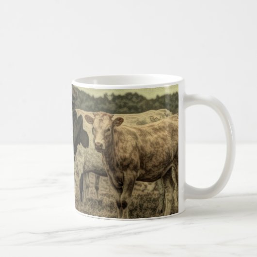 Rustic Daimler Farm Animal Brown Schweizer Kuh Kaffeetasse (Rechts)