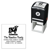 Rustic Dairy Cow #1 Name Rücksendeadresse Permastempel (Beispiel)