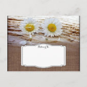 Rustic Daisies Burlap Save the Date Postkarten (Rückseite)