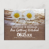 Rustic Daisies Burlap Save the Date Postkarten (Vorderseite)