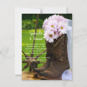 Rustic Daisies Cowboy Boots Wedding Rettet das Dat Magneteinladung (Vorderseite)