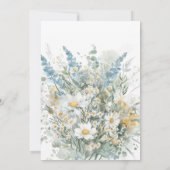 Rustic Daisies & Dusty Blue Floral Bridal Brunch Einladung (Rückseite)