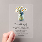 Rustic Daisies Floral Mason Jar Wedding Acryleinladungen (Insitu (Handheld))