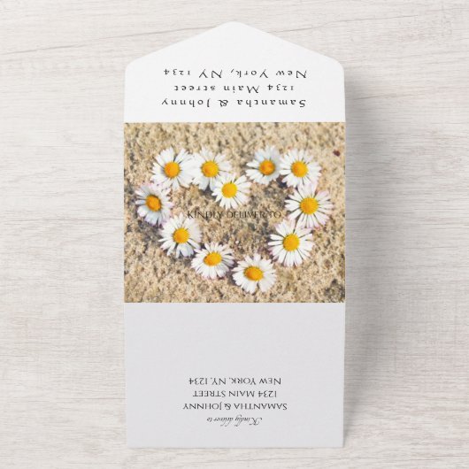 Rustic Daisies Summer Daisy Blume boho All In One Einladung (Außenbereich)