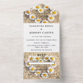 Rustic Daisies Summer Daisy Blume boho All In One Einladung (Innen Boden)