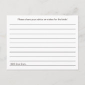 Rustic Daisis Brautparty Advice Cards Hinweiskarte (Rückseite)