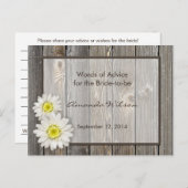 Rustic Daisis Brautparty Advice Cards Hinweiskarte (Vorne/Hinten)
