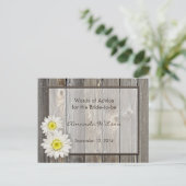Rustic Daisis Brautparty Advice Cards Hinweiskarte (Stehend Vorderseite)