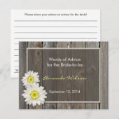 Rustic Daisis Brautparty Advice Cards Hinweiskarte (Vorne/Hinten)