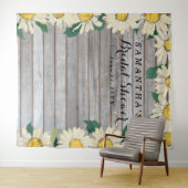 Rustic Daisy auf dem Foto-Stand von Wood Brautpart Wandteppich (Beispiel (Horizontal))