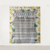 Rustic Daisy auf dem Foto-Stand von Wood Brautpart Wandteppich (Vorderseite)