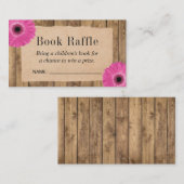 Rustic Daisy Baby Shower Book Raffael Tickets Begleitkarte (Vorne/Hinten)