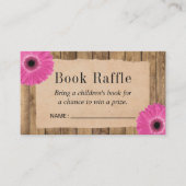 Rustic Daisy Baby Shower Book Raffael Tickets Begleitkarte (Vorderseite)