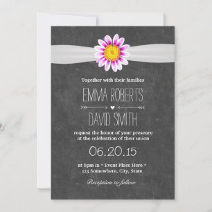 Rustic Daisy Blume Chalkboard Hochzeitseinladungen Einladung