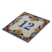 Rustic Daisy Blume Custom House Number Signature P Fliese (Seite)