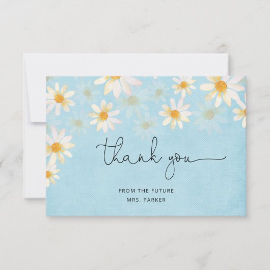 Rustic Daisy Blume Danke Note Card (Vorderseite)