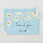 Rustic Daisy Blume Danke Note Card (Vorne/Hinten)