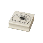 Rustic Daisy Blume Name & Round Rücksendeadresse Gummistempel (Stempel)