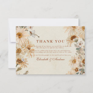 Rustic Daisy Cowgirl Boots Wedding Dankeskarte