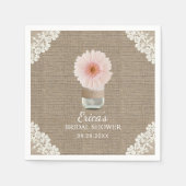 Rustic Daisy Floral Mason Jar Laced Brautparty Serviette (Vorderseite)