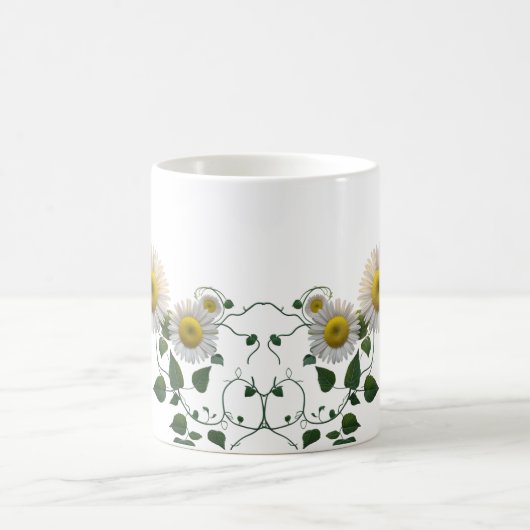 Rustic Daisy Green Ivy Botanical Classic Mug Kaffeetasse (Mittel)
