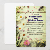 Rustic Daisy & Heart Wedding Einladung (Vorne/Hinten)