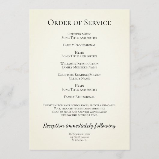 Rustic Daisy Horse Bit Western Beerdigung Service Programm (Rückseite)