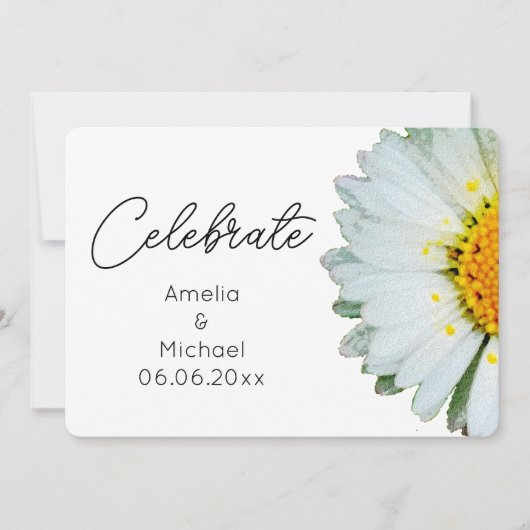 Rustic Daisy Summer Wedding Invitation Einladung (Vorderseite)