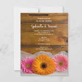 Rustic Daisy Trio Country Barn Wedding Magneteinladung (Vorderseite)