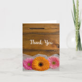 Rustic Daisy Trio Country Barn Wedding Vielen Dank Dankeskarte (Vorderseite)
