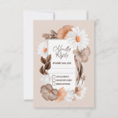 Rustic Daisy Wedding RSVP Karte (Vorderseite)