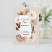 Rustic Daisy Wedding RSVP Karte (Stehend Vorderseite)