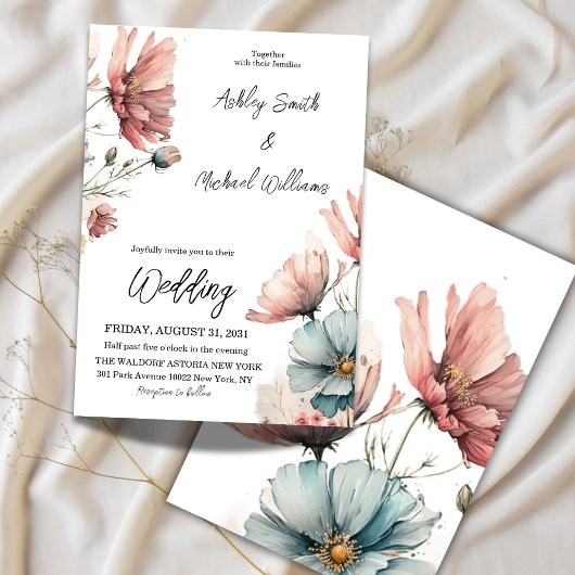 Rustic Daisy Wildblume Floral Wedding Einladung