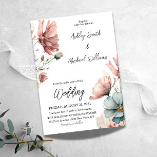 Rustic Daisy Wildblume Floral Wedding Einladung