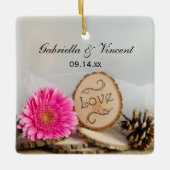 Rustic Daisy Woodland Wedding Bridesmaid Vielen Da Keramikornament (Vorderseite)