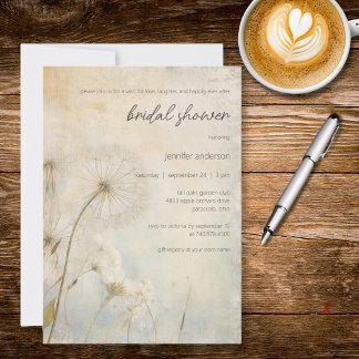 Rustic Dandelion Bridal Shower Invitation Einladung