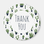 Rustic Dark Green Cactus Desert Pattern Vielen Dan Magnet (Vorne)