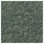 Rustic dark green tooled leather floral stoff (Nahaufnahme)