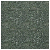 Rustic dark green tooled leather floral stoff (Muster)