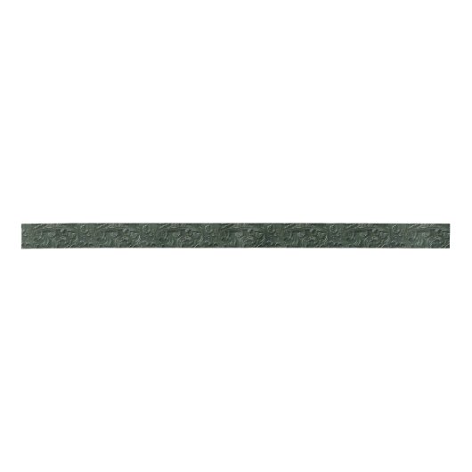 Rustic dark green tooled leather satinband (Vorderseite)