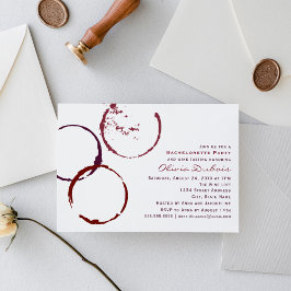 Rustic Dark Red Wine Stain Wedding Bachelorette Einladung