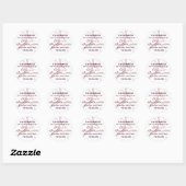 Rustic Dark Red Wine Stain Wedding Bachelorette Runder Aufkleber (Blatt)