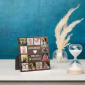Rustic Dark Wood Grandkids Quote 12 Foto Collage Fotoplatte (InSitu)
