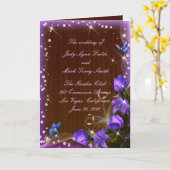 Rustic Dark Wood Lila Floral Programmkarte Karte (Gelbe Blume)