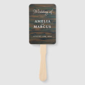 Rustic Dark Wood Script Wedding Menu Fächer (Vorderseite)