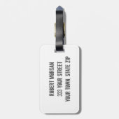 Rustic Deer Antler Monogram Gepäckmarke | Grunge Gepäckanhänger (Rückseite vertikal)