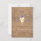 Rustic Deer Antler Skull Southwestern Wedding RSVP (Vorderseite)