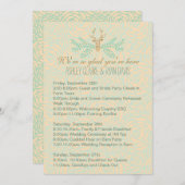 Rustic Deer Antler Wedgewochenende ITINERARY Card Einladung (Vorne/Hinten)