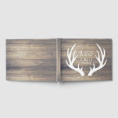 Rustic Deer Antlers Country Farmhouse Wood Wedding Gästebuch (Voll)
